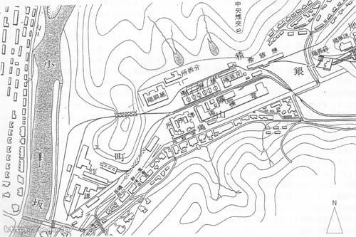 明治38年 鉱山事務所竣工後の地図