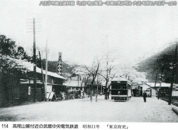 高尾山録付近の武蔵中央電気鉄道