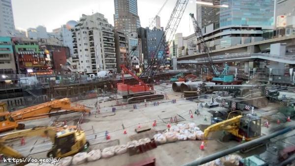 2021年1月29日　渋谷駅の工事状況（山手線外回りから撮影）